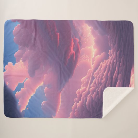 Rosa weiche Wolken Sherpadecke (Vorderseite (Horizontal))