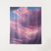Rosa weiche Wolken Wandteppich (Vorderseite)