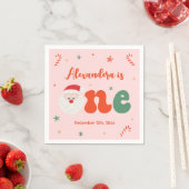 Rosa Weihnachten 1. Geburtstag Party Serviette (Beispiel)