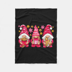Rosa Weihnachten Drei Gnomes Frohe Weihnachtsmänne Fleecedecke