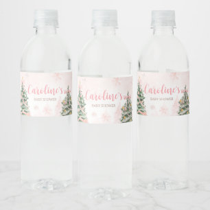 Rosa Weihnachten Es ist kalt draußen Babydusche Wasserflaschenetikett