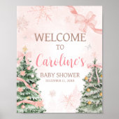 Rosa Weihnachten Es ist kalt draußen Willkommen Poster (Vorne)