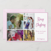 Rosa Weihnachten Foto Weihnachtskarte (Vorne/Hinten)