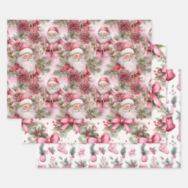 Rosa Weihnachten Geschenkpapier Set