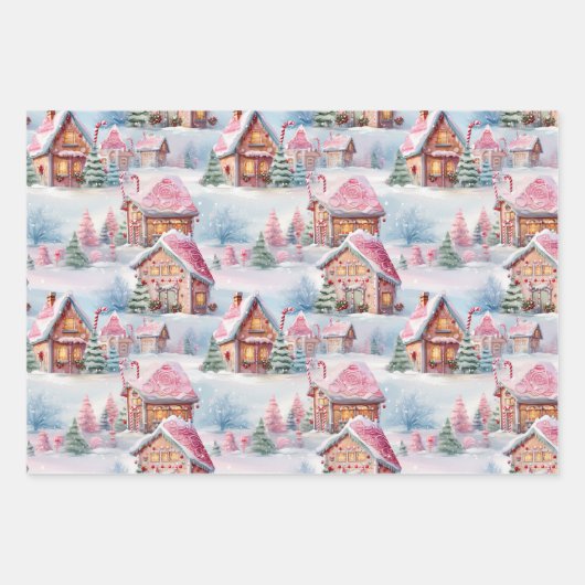 Rosa Weihnachten Geschenkpapier Set (Vorderseite 2)