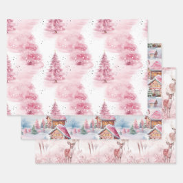 Rosa Weihnachten Geschenkpapier Set