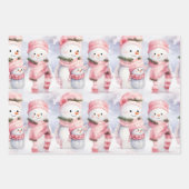 Rosa Weihnachten Geschenkpapier Set (Vorderseite 3)
