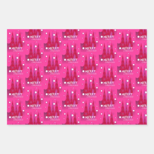 Rosa Weihnachten Geschenkpapier Set (Vorderseite)