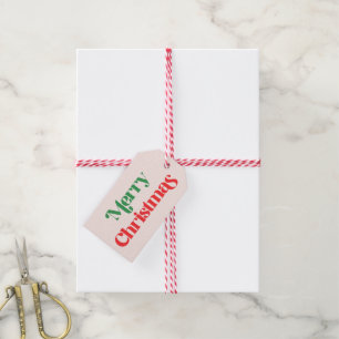 Rosa Weihnachten Grün und Rot Groovy Modern Retro Geschenkanhänger