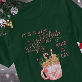 Rosa Weihnachten Heiße Schokolade Tasse Dunkler T  T-Shirt