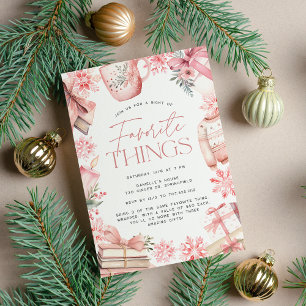 Rosa Weihnachten   Holiday Favorite Things Party Einladung