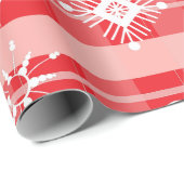 Rosa Weihnachten Karierte Schneeflocken Geschenkpapier (Rolleneckpunkt)