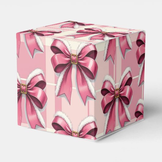 Rosa Weihnachten Karierte Weihnachtsmänner Geschenkschachtel (Rückseite)