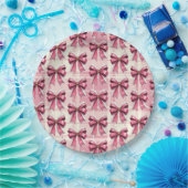 Rosa Weihnachten Karierte Weihnachtsmänner Pappteller (Party)