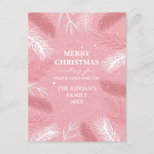 Rosa Weihnachten mit Blätter aus Kiefern