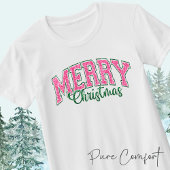 Rosa Weihnachten mit Glitzer wie Retro Fett T-Shirt
