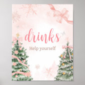 Rosa Weihnachten mit kalten Outside Baby Dusche Ge Poster (Vorne)