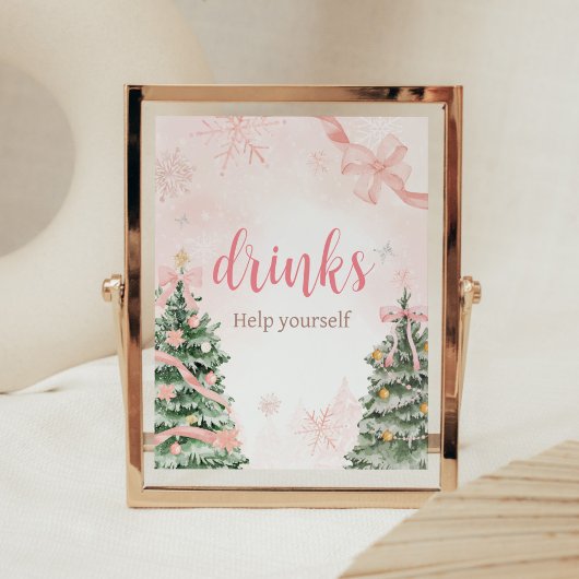 Rosa Weihnachten mit kalten Outside Baby Dusche Ge Poster