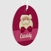 Rosa Weihnachten mit Name und Foto Ornament (Vorderseite)