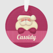 Rosa Weihnachten mit Name und Foto Ornament (Vorderseite)
