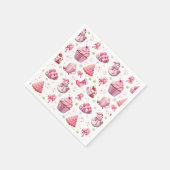 Rosa Weihnachten Niedlicher Spaß süß Serviette (Ecke)