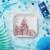 Rosa Weihnachten Pappteller (Party)