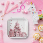 Rosa Weihnachten Pappteller (Party)