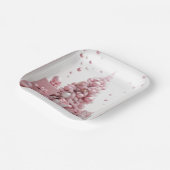 Rosa Weihnachten Pappteller (Gewinkelt)