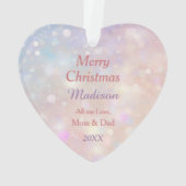 Rosa Weihnachten Rose Bouquet Weißes Pferd Kinder Ornament (Rückseite)