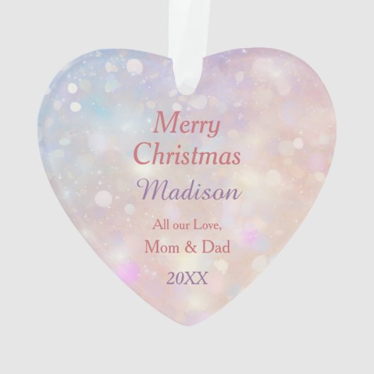 Rosa Weihnachten Rose Bouquet Weißes Pferd Kinder Ornament (Rückseite)