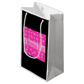 Rosa Weihnachten Schneeflocken Kleine Geschenktüte (Vorderseite Schrägansicht)