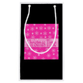 Rosa Weihnachten Schneeflocken Kleine Geschenktüte (Vorderseite)