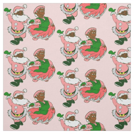 rosa weihnachten schwarzer weihnachtsmann ehefrau stoff (Muster)
