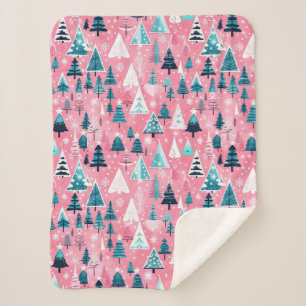 Rosa Weihnachten Sherpadecke