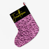 Rosa Weihnachten Strumpf - Personalisiert große Gr Großer Weihnachtsstrumpf (Rückseite (Hängend))