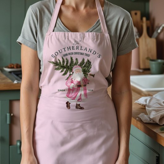 Rosa Weihnachten Vintager Weihnachtsmann Bauernhof Schürze