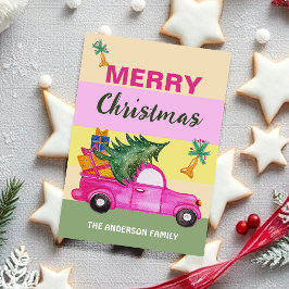 Rosa Weihnachten Wasserfarben Kunst