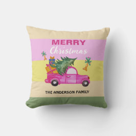 Rosa Weihnachten Wasserfarben Kunst Kissen