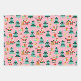 Rosa Weihnachten Weihnachten - Vintages Leben Geschenkpapier Set