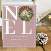 Rosa Weihnachten Weihnachtskranz Foto