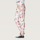 Rosa Weihnachten Winter Wunderland Weihnachtsmann Leggings (Links)