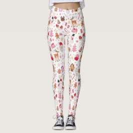 Rosa Weihnachten Winter Wunderland Weihnachtsmann Leggings