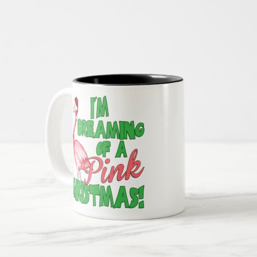 Rosa Weihnachten Zweifarbige Tasse (Vorderseite Links)