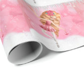 Rosa Weihnachts Ballerina Tanz im Schnee Geschenkpapier (Rolleneckpunkt)