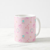 Rosa Weihnachts-Coquette-Bow nahtloses Muster Kaffeetasse (VorderseiteRechts)