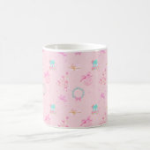 Rosa Weihnachts-Coquette-Bow nahtloses Muster Kaffeetasse (Mittel)