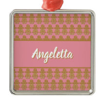 Rosa Weihnachts-Gingerbread-Cookie-Mädchen Namen h