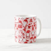 Rosa Weihnachts-Gnom & Lebkuchen-Muster Kaffeetasse (VorderseiteRechts)