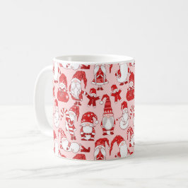 Rosa Weihnachts-Gnom & Lebkuchen-Muster Kaffeetasse
