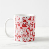 Rosa Weihnachts-Gnom & Lebkuchen-Muster Kaffeetasse (Links)